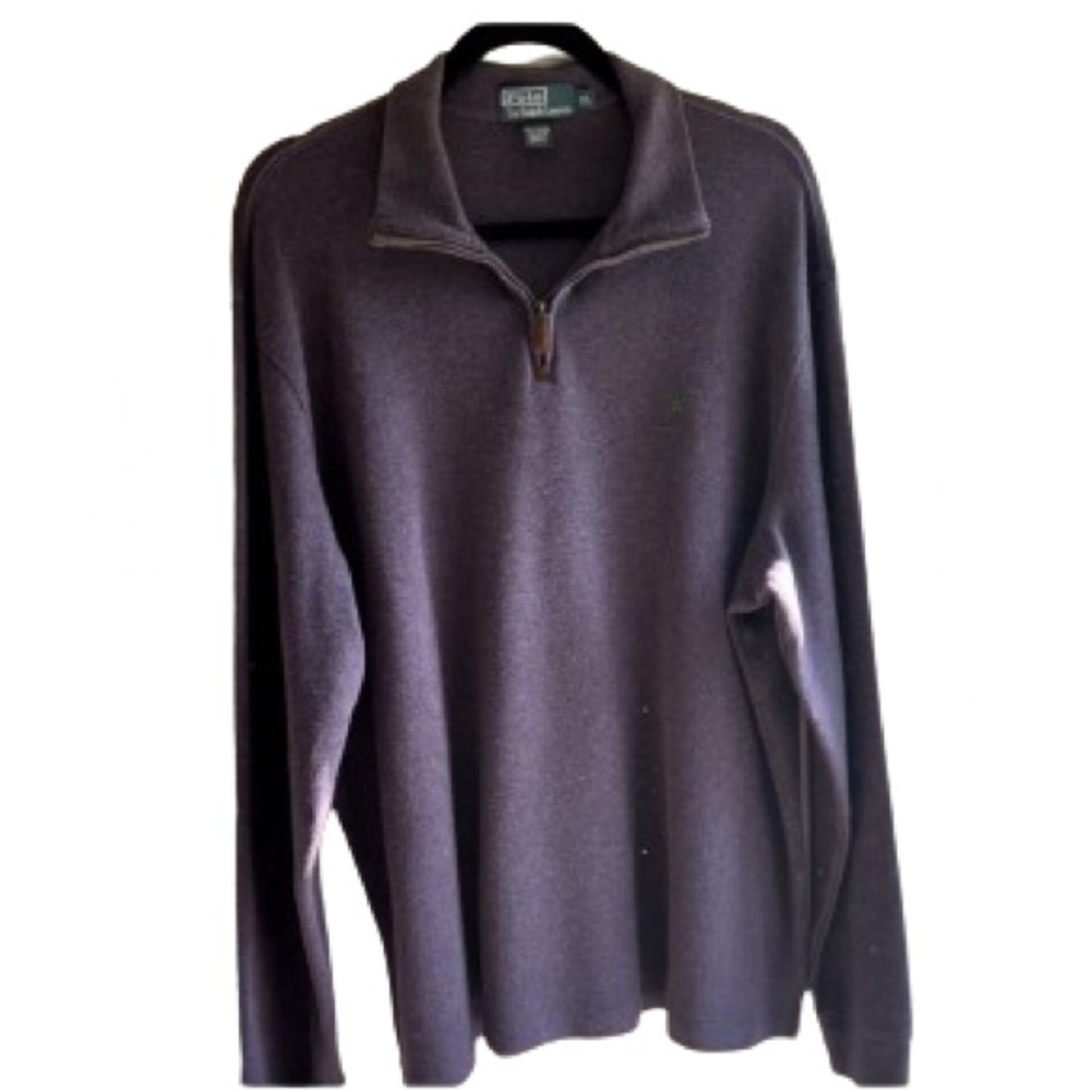 Vintage Polo by‎ Ralph Lauren Pullover Sweater Quarter Zip Deep Purple Size XL